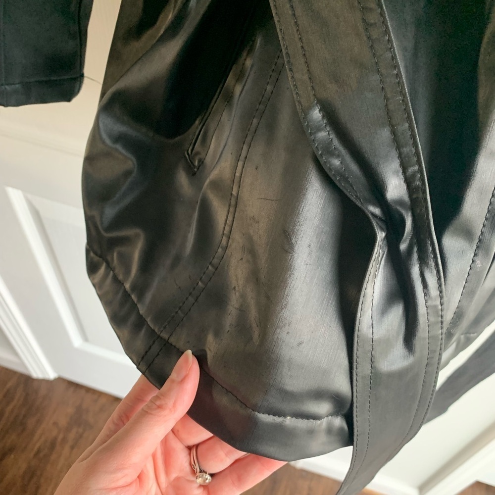 Basic Editions Black Belted jacket with faux fur collar - Picture 8 of 16